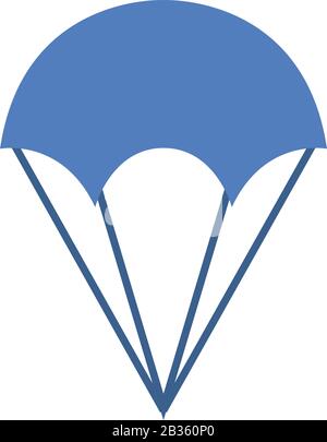 Auf weißem Hintergrund abgebildetes Fallschirm-Symbol Stock Vektor
