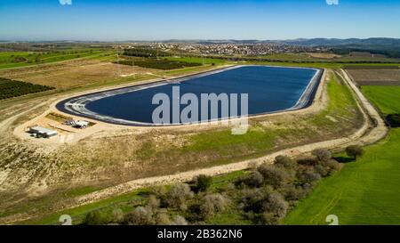 Teiche mit Kläranlagen - Israel Stockfoto