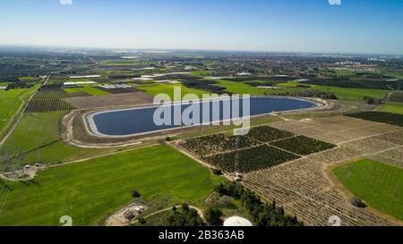 Teiche mit Kläranlagen - Israel Stockfoto