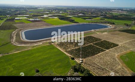 Teiche mit Kläranlagen - Israel Stockfoto