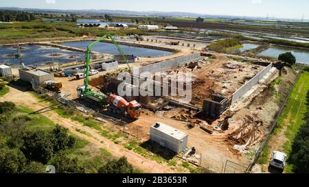 Teiche mit Kläranlagen - Israel Stockfoto