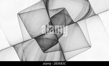 Dunkle Materie mit Energie im Raum erzeugte der Computer abstrakten Schwarz-Weiß-Effekt Stockfoto