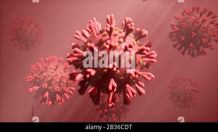 Schweres akutes Atemsyndrom Coronavirus 2 verursacht Kovid 19 Stockfoto