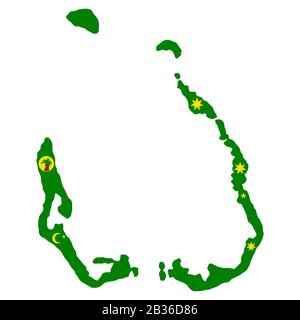 Kokosinseln Karte Flag Vektor Stock Vektor