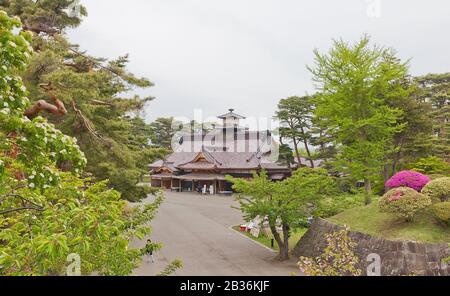 Rekonstruiertes Magistratsbüro von Goryokaku Fort in Hakodate, Insel Hokkaido, Japan. Das Fort wurde im Jahr 1855 errichtet, das im Jahr 1869 zerstört wurde Stockfoto