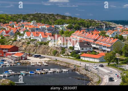 Schweden, Bohuslan, Marstrand, Blick auf die Inselstadt Stockfoto