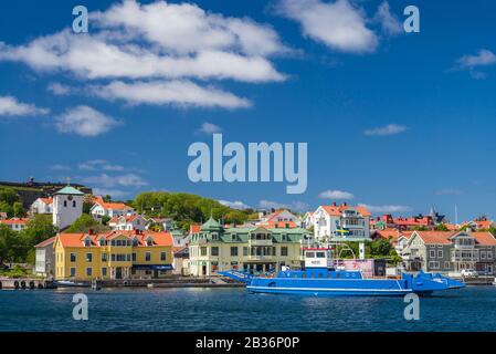 Schweden, Bohuslan, Marstrand, Blick auf die Inselstadt Stockfoto