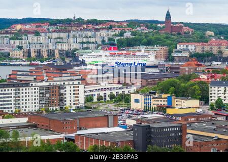 Schweden, Vastragotland und Bohuslan, Gothenburg, Hochwinkel-Stadtansicht aus Rambersstaden Stockfoto