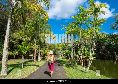Mauritius, Pamplemousses District, Pamplemousses, Sir Seewoosagur Ramgoolam Botanischer Garten Stockfoto