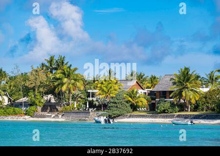 Mauritius, Flacq-Viertel, Poste de Flacq, Strand eines einzigen Hotels in Le Saint Géran Stockfoto