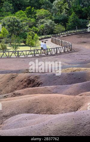 Mauritius, Riviere Noire District, Chamarel, Sieben Farbige Erden Stockfoto