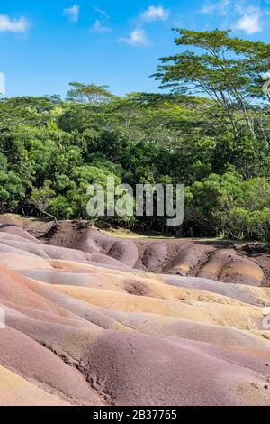 Mauritius, Riviere Noire District, Chamarel, Sieben Farbige Erden Stockfoto