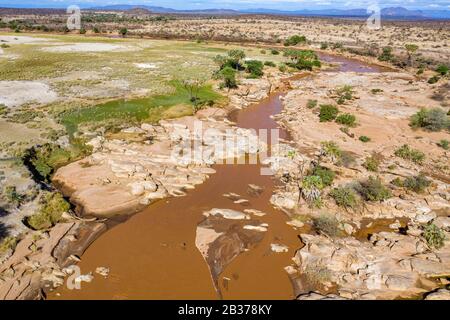 Kenia, Shaba Game Reserve, Ewaso Ngiro River (Luftbild) Maschine Stockfoto