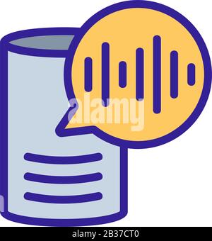 Sound, Symbolvektor für Sprachsteuerung. Abbildung der isolierten Kontursymbole Stock Vektor