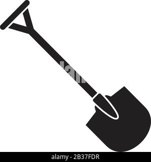 Schaufelsymbol Vorlage schwarz Farbe editierbar. Schaufelsymbol Symbol flache Vektorgrafik für Grafik- und Webdesign. Stock Vektor