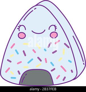 Reisball Cartoon-Design, Kawaii Ausdruck süßer Charakter lustig und Emoticon Thema Vector Illustration Stock Vektor