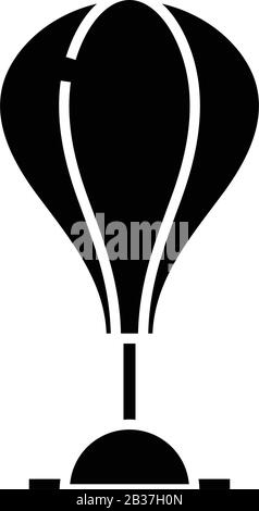 Stanzbeutel, schwarzes Symbol, Konzeptabbildung, Vektor-Flachsymbol, Glyph-Zeichen. Stock Vektor