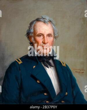 Major General Zachary Taylor (1790-1850), 12. Präsident der Vereinigten Staaten, Portraitgemälde von George Peter Alexander Healy, Kopie nach Jacques Guillaume Lucien Amans, 1860 Stockfoto