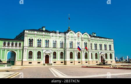 Palast des Gouverneurs von Tatarstan im Kasaner Kreml, Russland Stockfoto