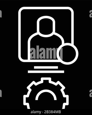 Profileinstellungen schwarzes Symbol, Konzeptdarstellung, Vektor-Flachsymbol, Glyph-Zeichen. Stock Vektor