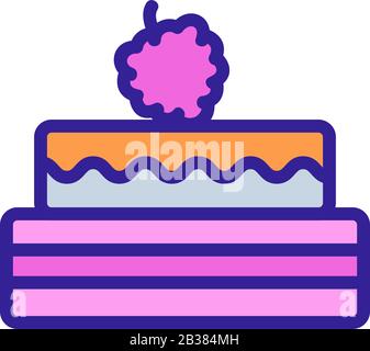 Symbolvektor für Himbeerkuchen. Abbildung der isolierten Kontursymbole Stock Vektor