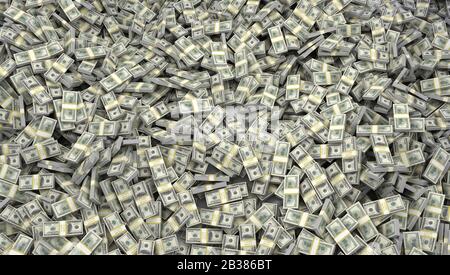 Ein Haufen von einhundert US-Banknoten. Bargeld von Hundert Dollar Rechnungen, Dollar Hintergrundbild hohe Auflösung Stockfoto