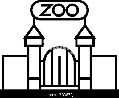 Zoo-Liniensymbol, Konzeptschild, Konturvektorabbildung, lineares Symbol. Stock Vektor