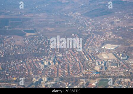 Luftbild des Zentrums der Stadt Cluj Napoca in Siebenbürgen, Rumänien Stockfoto