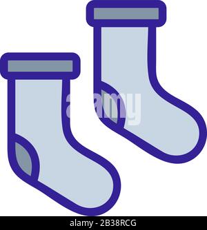 Symbolvektor für warme Socken. Abbildung der isolierten Kontursymbole Stock Vektor