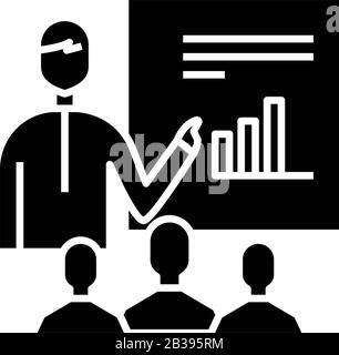 Public Presentation Black Icon, Concept Illustration, Vector Flat Symbol, Glyph Sign. Stock Vektor
