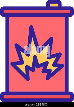 Symbolvektor für brennbare Materialien. Isolierte Darstellung des Kontursymbols Stock Vektor