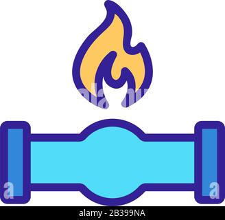 Symbolvektor für brennbare Materialien. Isolierte Darstellung des Kontursymbols Stock Vektor