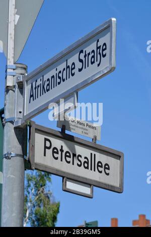 Strassenschild, Afrikanisches Viertel, Wedding, Mitte, Berlin, Deutschland Stockfoto