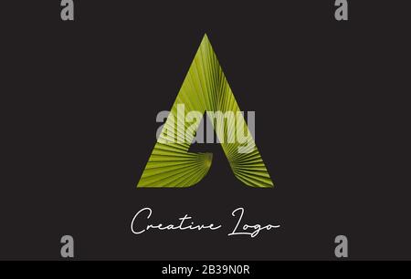Ein Buchstaben-Logo mit Vektorgrafiken im Palm-Tree-Blattmuster. Stock Vektor