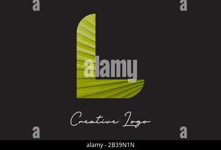 L Letter-Logo mit Vektorgrafiken im Palmenbaum mit Blattmuster. Stock Vektor