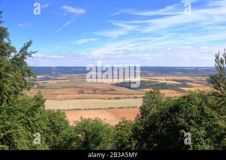 Malerische Aussicht vom Kyffhaeuser Denkmal in die Harzlandschaft Stockfoto