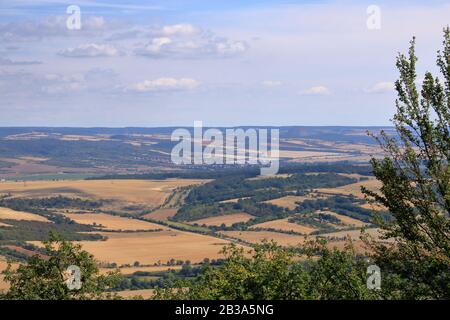 Malerische Aussicht vom Kyffhaeuser Denkmal in die Harzlandschaft Stockfoto