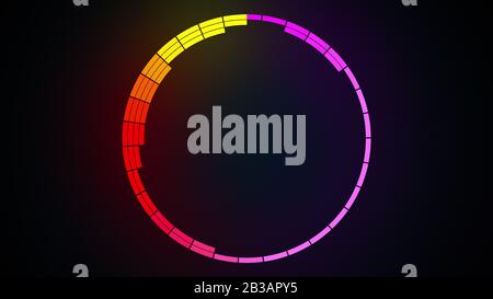 Musik-Equalizer, Audiowellen oder Tonfrequenz in Leitungen, computergeneriert. 3D-Rendering moderner Hintergrund Stockfoto