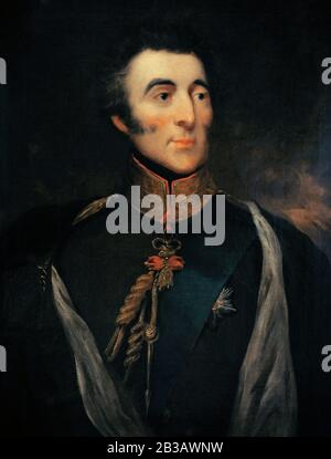 Arthur Wellesley (1769-1852). Der 1. Herzog von Wellington. Britisches Militär und Premierminister. Porträt, das John Jackson (1778-1831), ca. 1820-1825, zugeschrieben wird. Lazaro Galdiano Museum. Madrid. Spanien. Stockfoto