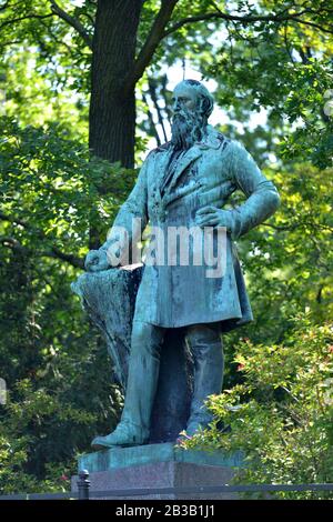 Denkmal, Turnvater Friedrich Ludwig Jahn, Hasenheide, Neukölln, Berlin, Deutschland Stockfoto