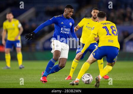 Leicester, Großbritannien. März 2020. Kelechi Iheanacho von Leicester City während des Fünften Runden Matches des FA Cup zwischen Leicester City und Birmingham City im King Power Stadium am 4. März 2020 in Leicester, England. (Foto von Daniel Chesterton/phcimages.com) Credit: PHC Images/Alamy Live News Stockfoto