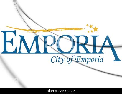 3D-Emblem von Emporia (Kansas), USA. 3D-Abbildung. Stockfoto