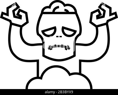 Hässliches Symbol für Geisterlinie, Konzeptzeichen, Konturvektorabbildung, lineares Symbol. Stock Vektor