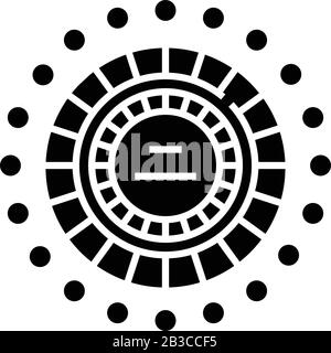 Nadeln setzen schwarzes Symbol, Konzeptabbildung, Vektor-Flachsymbol, Glyph-Zeichen. Stock Vektor