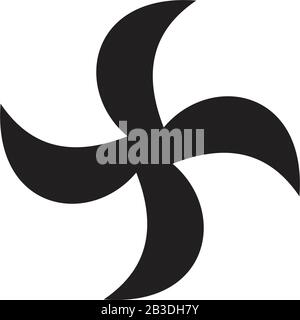 Schwarz Lüfter und Propeller Symbol Vorlage schwarz Farbe editierbar schwarzes Lüfter- und Propellersymbol Symbol Flat Vector Illustration für Grafik- und Webdesign. Stock Vektor