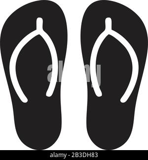 Slippers Icon Template schwarz Farbe editierbar. Pantoffeln Symbol Flat Vector Illustration für Grafik und Web-Design. Stock Vektor