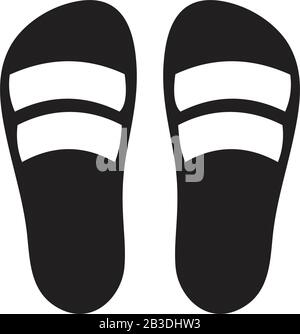 Slippers Icon Template schwarz Farbe editierbar. Pantoffeln Symbol Flat Vector Illustration für Grafik und Web-Design. Stock Vektor