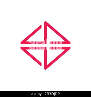 Abstrakter Buchstabe b quadratischer Logo-Vektor mit geometrischer Linie Stock Vektor
