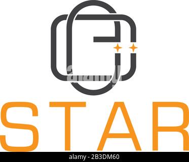 Letter ce STAR überlappender Liniendesign Symbol Logo-Vektor Stock Vektor