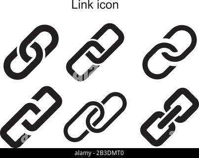 Verknüpfungssymbolvorlage schwarz Farbe editierbar. Verknüpfungssymbol Flachvektorabbildung für Grafik- und Webdesign. Stock Vektor